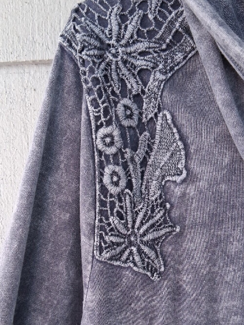 CJ Banks Washed Embroidered Hooded Zip Jacket - Picture 5 of 5